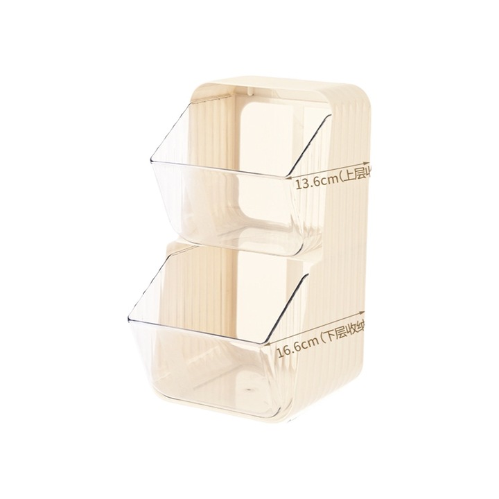 Organizator plicuri ceai Cozevdnt, transparent/crem, 20x10x10cm