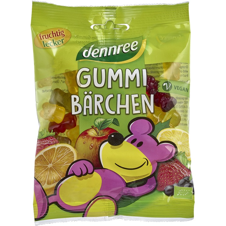 Jeleuri Bio Vegane Ursuleti cu Fructe Dennree 100 g