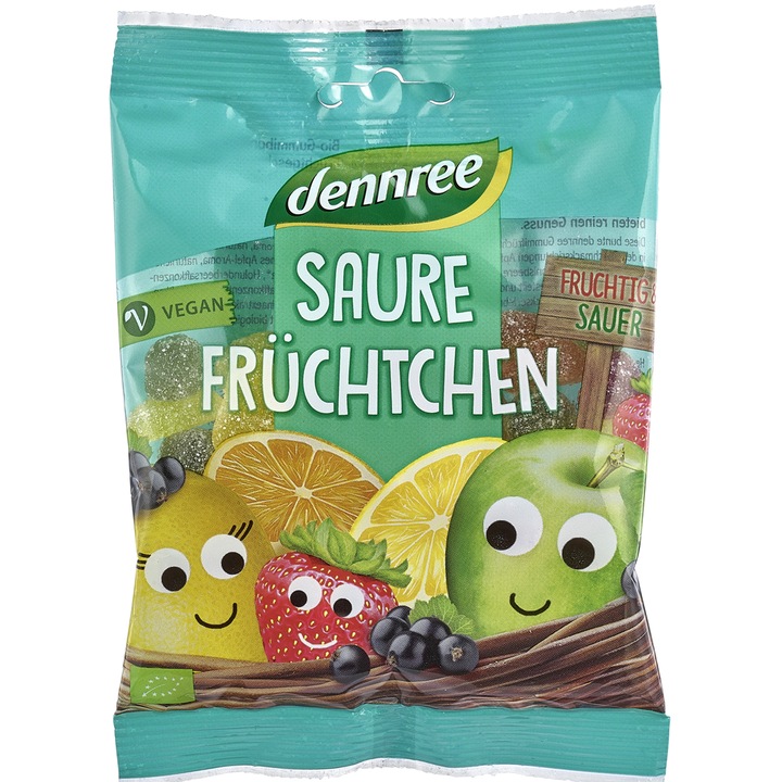 Jeleuri Bio Vegane din Fructe Acrisoare Dennree 100 g