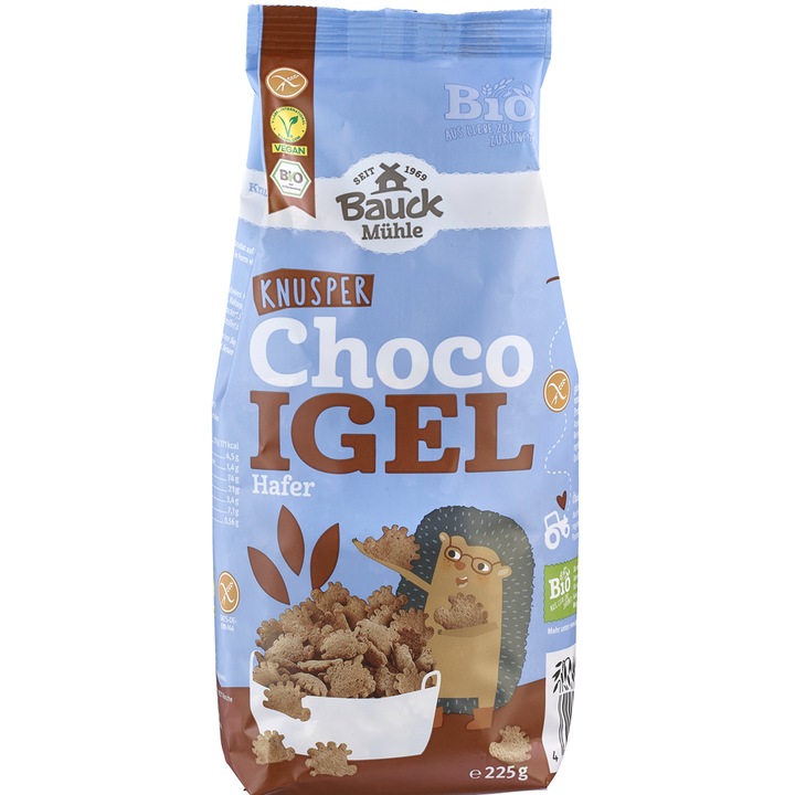 Fulgi de Ovaz Bio Crocanti cu Ciocolata Fara Gluten Bauck Hof 225 g