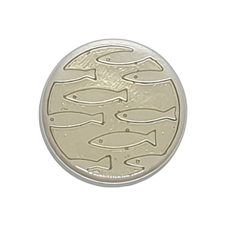 Gombos szekrényfogantyú, Metafranc, ezüst, hal