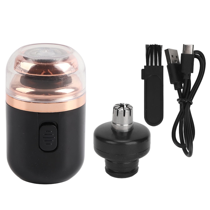 Преносима електрическа самобръсначка Longziming, мини, 9 магнитни ножчета, ергономичен дизайн, сребрист цвят, компактни размери