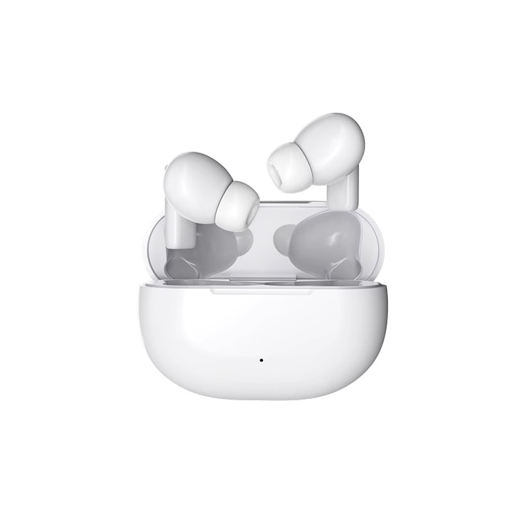 Безжични слушалки, Bluetooth 5.4, бели, 24ч живот на батерията, сензорно управление, водоустойчиви