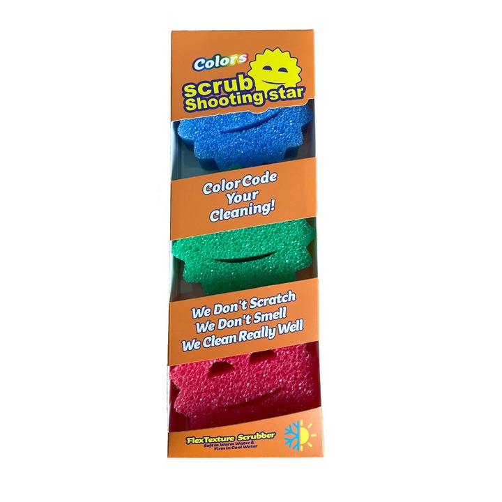 Set 3 bureti de curatare, Scrub Daddy, curatare eficienta, nu zgarie, multicolor
