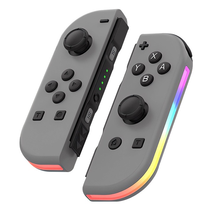 Vezeték nélküli Joy Cons kontroller, Nintendo Switchhez, Nintendo Switch/Lite/OLED-vel kompatibilis bal/jobb cserekontroller, Joystick ébresztéssel/Képernyőkép/Kettős vibráció/Mozgásvezérlés funkcióval, szürke