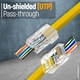 Set 100 conectori rj45, SINBINTA, Mufe RJ45 pentru retea LAN, Usor de instalat, Rezistent la uzura, Nu se sparg usor si pot servi mult timp, Transmisie stabila, Pentru cablu Cat6 Cat6e, Plastic/Metal, 12*23*8mm, Transparent