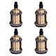 Set 4 dulii vintage pentru bec, SINBINTA, E27, 220V, Rezistenta de lunga durata, Usor de utilizat si de transportat, Pentru bucatarie, sufragerie, restaurante si cafenele, PVC/Aluminiu, Verde bronz