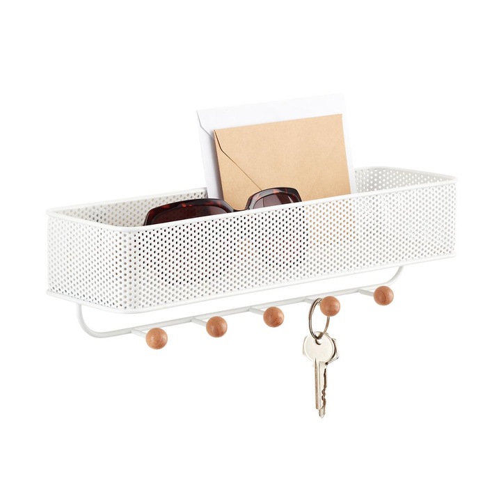 Organizator chei Estique, 31.8 x 8.9 x 8.3 cm, Alb