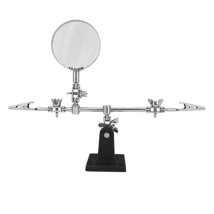 Suport de lipit cu lupa 5X Instrument cu mana a treia Instrument de sudare DIY Enforose