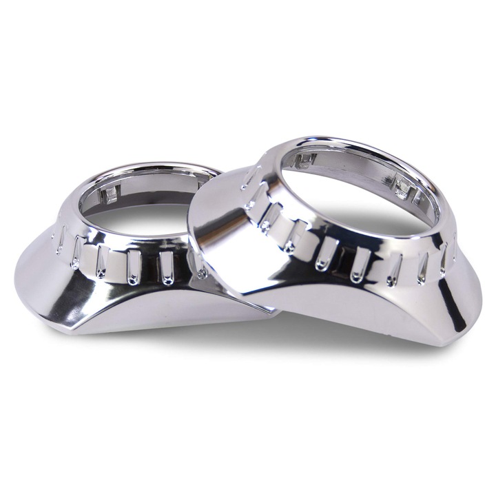 Capac decorative faruri auto MWAOWM 3.0 inch, finisaj crom, compatibil cu LED HALOS, dimensiune universala