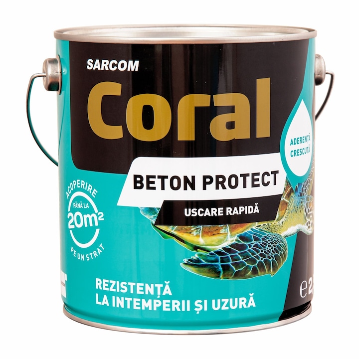 Боя на основата на разтворители Coral Beton Protect, шоколадово кафява, матов вид, 2,5 л