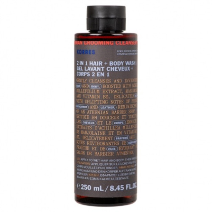 Gel de dus 2 in 1 pentru barbati, Korres, Athenian Grooming, 250ml