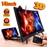 Amplificator imagine telefon, EXCITAT®, pliabila, Universal, Ecran de proiector 3D, suport pentru telefon pliabil cu amplificator de ecran curbat, compatibil cu toate smartphone-urile, 14 inchi, Filtrare a luminii albastre, Negru