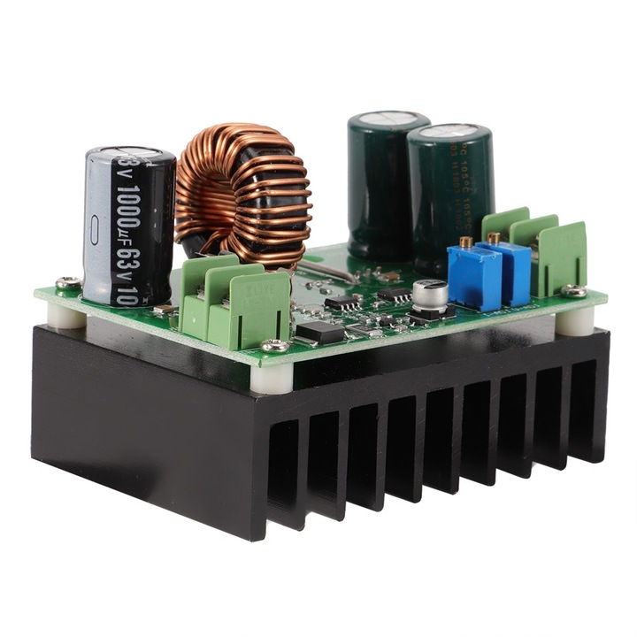 DC-DC Увеличаващ контролер 600W, 12V-80V, 10A, компактен, за захранване за лаптоп в кола