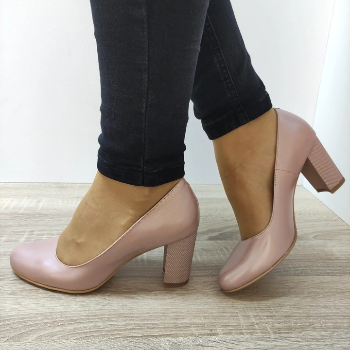 Pantofi Eleganti Dama Antonio 23336 Grej Sidef - Grej Sidef, Gri/Bej