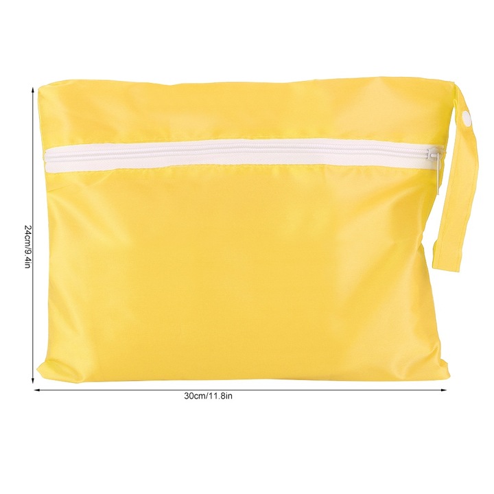 Pelenkázótáska babaruhákhoz, Jormftte, 5 darabos készlet, vízálló, sárga, 30x24cm