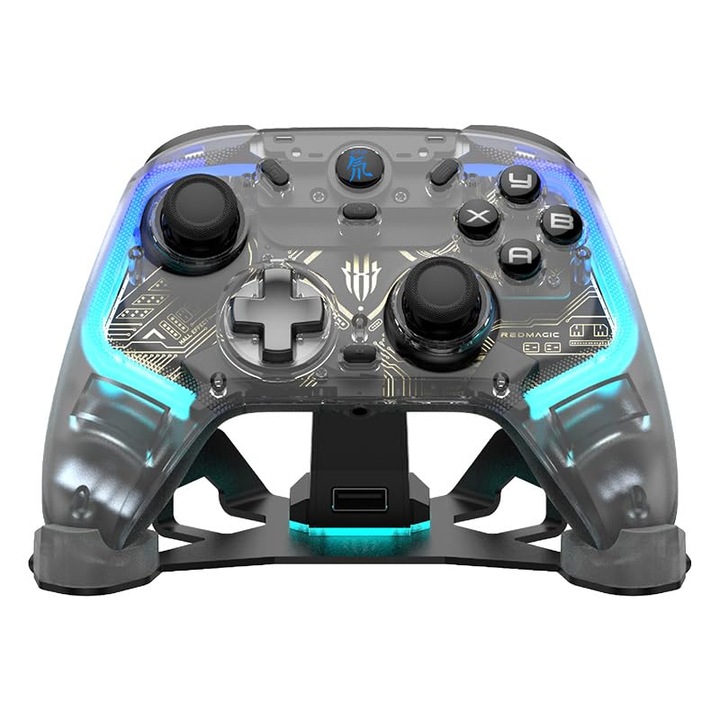 Redmagic vezeték nélküli játékvezérlő töltődokkolóval, Bluetooth, RGB világítás, 860 mAh, kompatibilis a PC/Steam/iPhone/Android/Switch készülékekkel