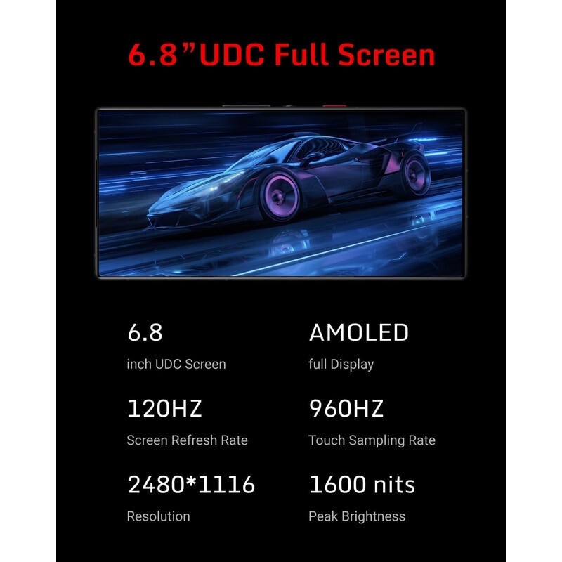 Telefon mobil Gaming Redmagic 9S Pro, 6.8" FHD+, 120Hz, 12GB RAM, 256GB, camera sub display 16MP, incarcare rapida 80W, negru