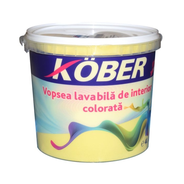 Интериорна миеща се боя, цветна, Kober, ярко жълта V8345, 4л