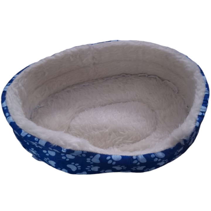 Culcus Tip Cos Pentru Animale De Companie, Vision XXI, Oval, Poliester, Albastru, Mare, 40*50cm