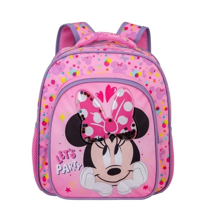 Óvodai hátizsák, Minnie 3D modell, 27x11x30 cm, rózsaszín