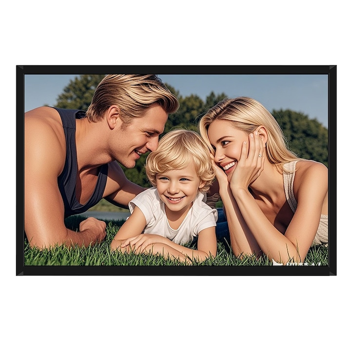 WIFI цифрова фоторамка, CHIGOODS®, ултра тясна рамка, 10,1 инча, 32 GB, 800X1280 HD IPS сензорен екран, приложение Frameo, microSD, снимки/видео, високоговорител, черен