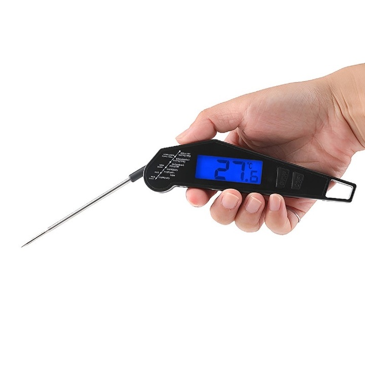 Кухненски термометър за грил, моментален, точен, водоустойчив, 40-200°C, ергономичен дизайн