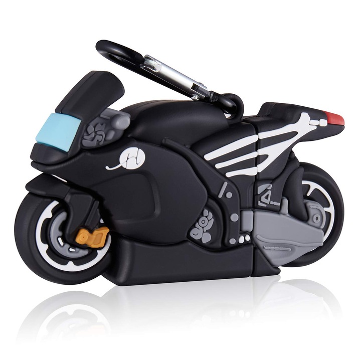 Husa pentru AirPods3, silicon moale, compatibila cu incarcare USB-C si wireless，motocicleta