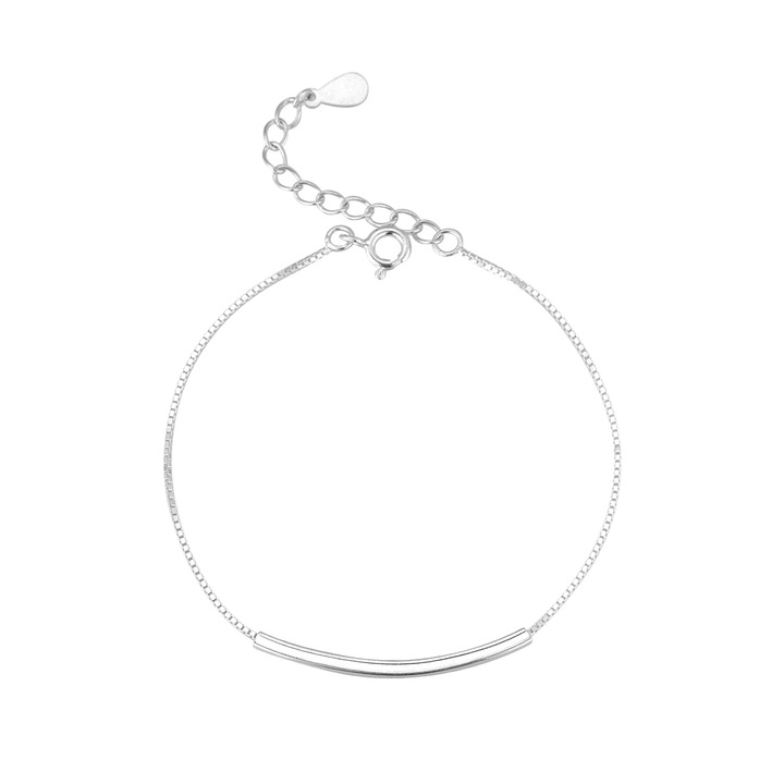 Гривна от сребро проба 925 Haiaveng, Малка квадратна тръба, Геометрична