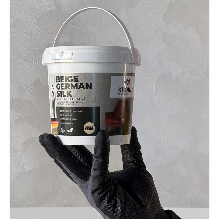 Vopsea Decorativa, Beige German Silk, cu Efect 3D, Culoare Bej, 2.5 Litri, Kroinz
