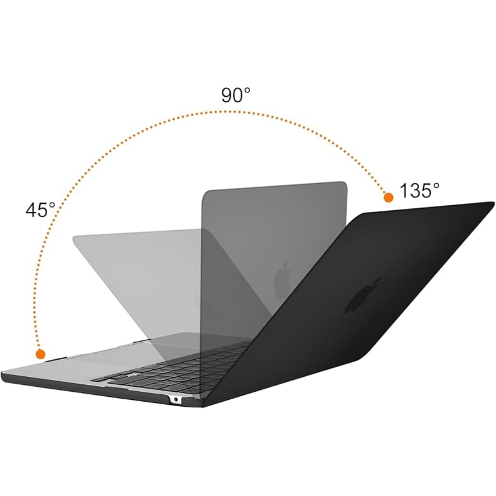 Carcasa Hard Shell pentru MacBook Air 15 (2023/2024/2025) M Series (M4/M3/M2) (A2941/A3114/A3241), Husa & Protectie MacBook, Negru transparent