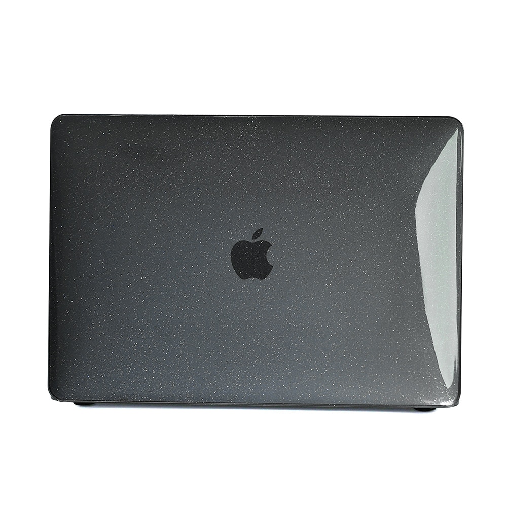 Carcasa Glitter Hard Shell pentru MacBook Air 15 (2026/2025/2024/2023) M5/M4/M3/M2 (A3448/A3241/A3114/A2941), Husa & Protectie MacBook, Negru transparent