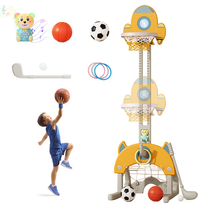 Kosárlabda Palánk, Piduules, Többfunkciós, 78-142cm, Többszínű