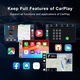 Безжичен адаптер CarPlay & Android Auto 2-in-1, Wurdan, Съвместим с Apple iOS 10+ и Android 11+, Автоматична връзка, 5GHz WiFi, Bluetooth връзка, Стабилно предаване, Гласов контрол, 5GHz WiFi, Лесна настройка Plug-and-Play, Черен