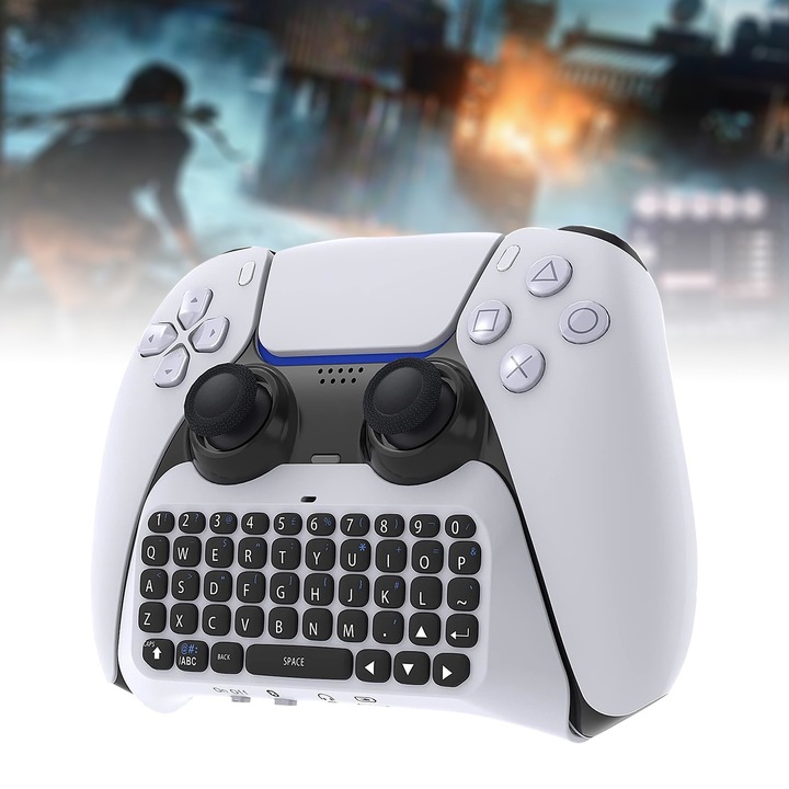 Геймпад, Kesment, Bluetooth 3.0, Съвместим с PlayStation 5, Бял