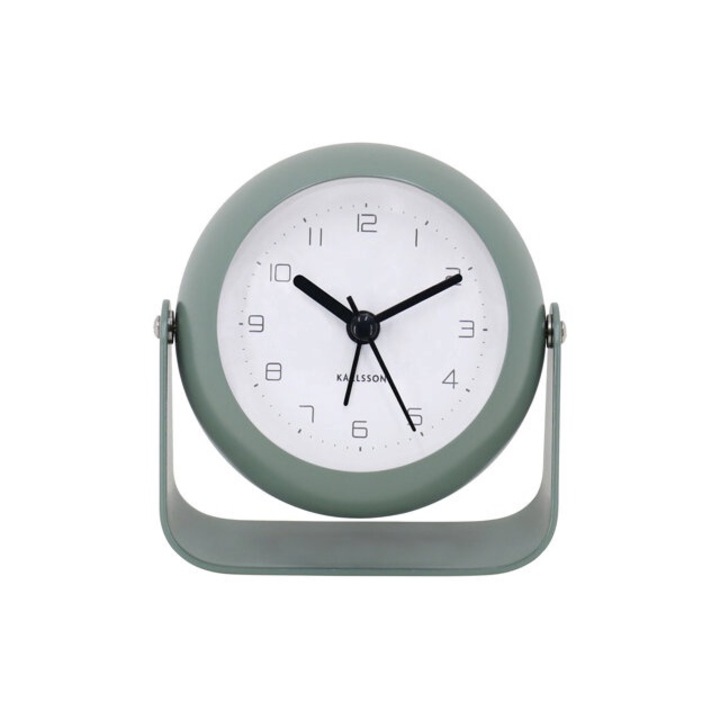 Bunky analóg ébresztőóra, Ø 9 cm, khaki