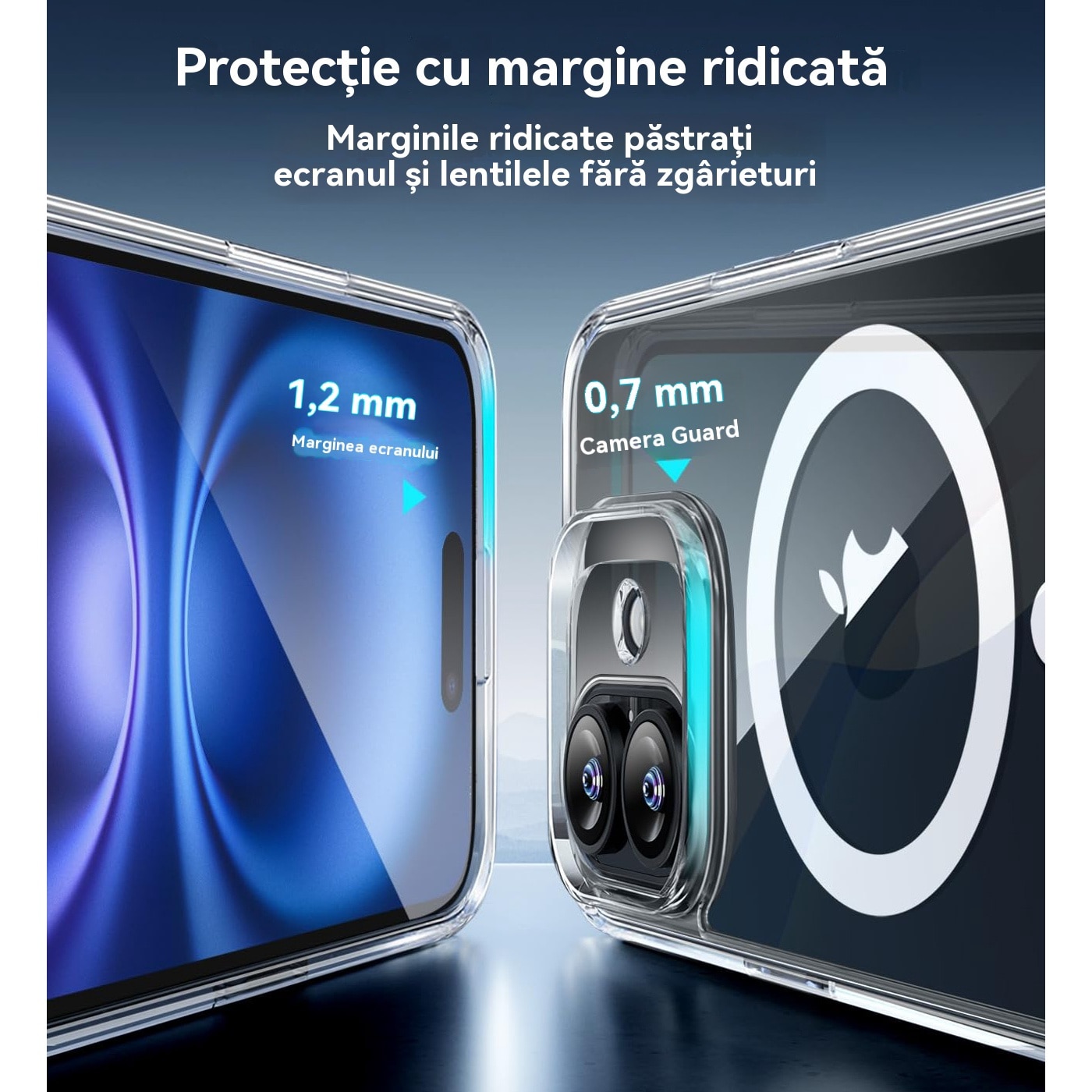 Husa de Protectie, MagSafe, Compatibila cu Apple iPhone 16, Anticadere, Anti-coliziune pe patru laturi si absorbtie a socurilor, transparent