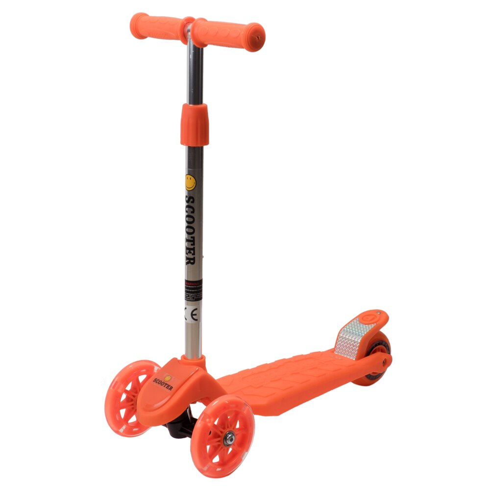 Trotineta reglabila cu roti luminoase Stability Portocaliu