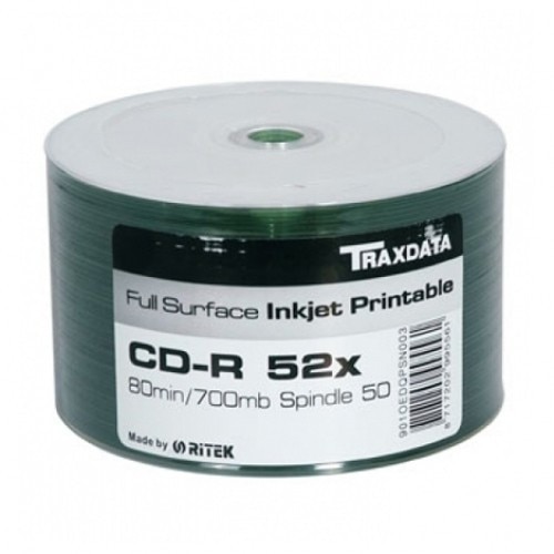 Set 50 CD-R printabile Traxdata White Full Surface