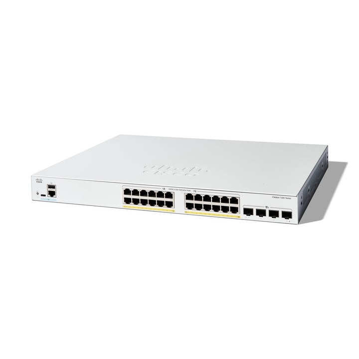 Kapcsoló Cisco Catalyst 1200 24 portos GE FULL/POE 4X10G SFP+ szürke