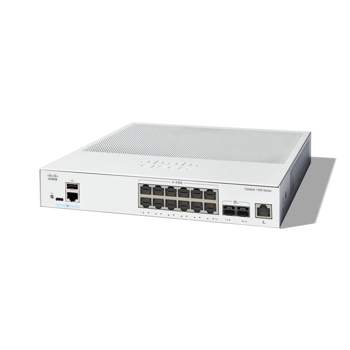 Kapcsoló Cisco Catalyst 1300 12 portos 10GE/2X10G SFP+ fehér