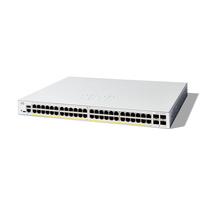 Kapcsoló Cisco Catalyst 1300 48 portos GE FULL/POE 4X1G SFP fehér