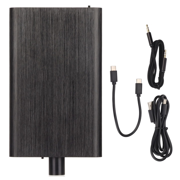 Amplificator casti Bizaical, 16-600Ω, 3000mAh, negru, 9.8 x 6 x 1.3 cm