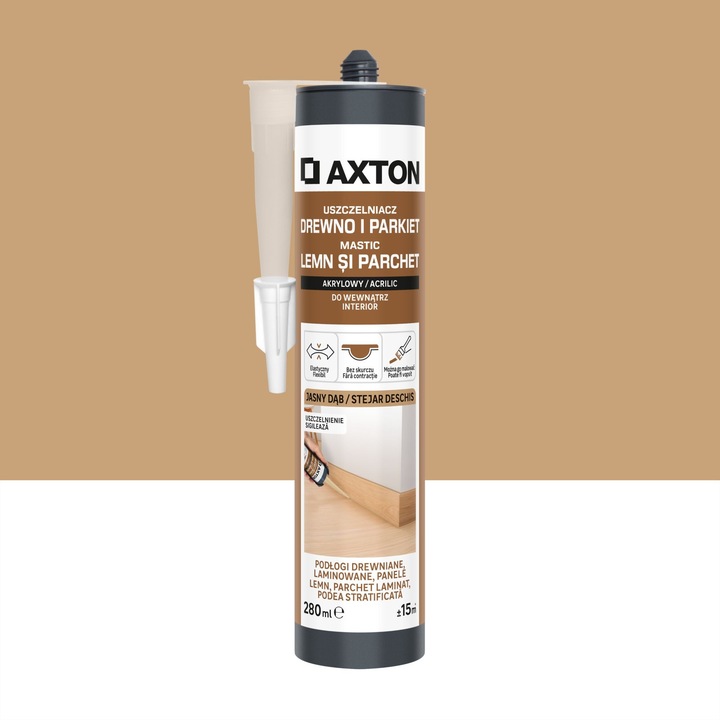 Mastic Axton, pentru lemn si parchet, stejar deschis, 280 ml