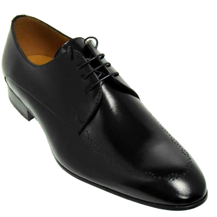 Pantofi Eleganti Barbati Conhpol Co52 - Negru Florantic, Negru