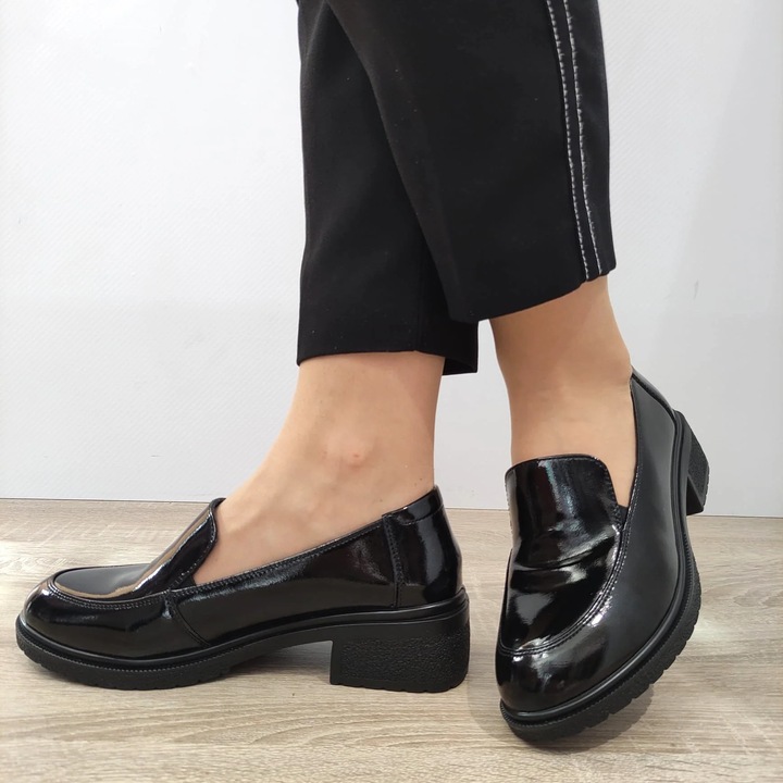 Pantofi Casual Dama Formazione 93911L Tp Negri Lac - Negru Lac, Negru