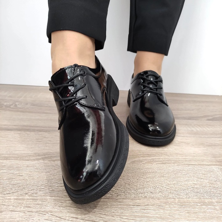 Pantofi Casual Dama Formazione 30028L Negri Lac - Negru Lac, Negru