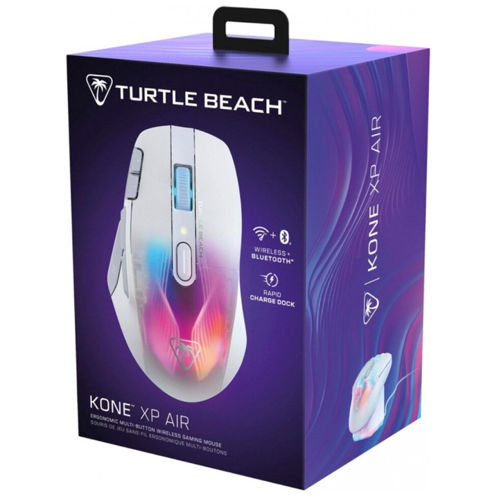 Turtle Beach Kone Xp Air Mouse fara fir si dock de incarcare Alb