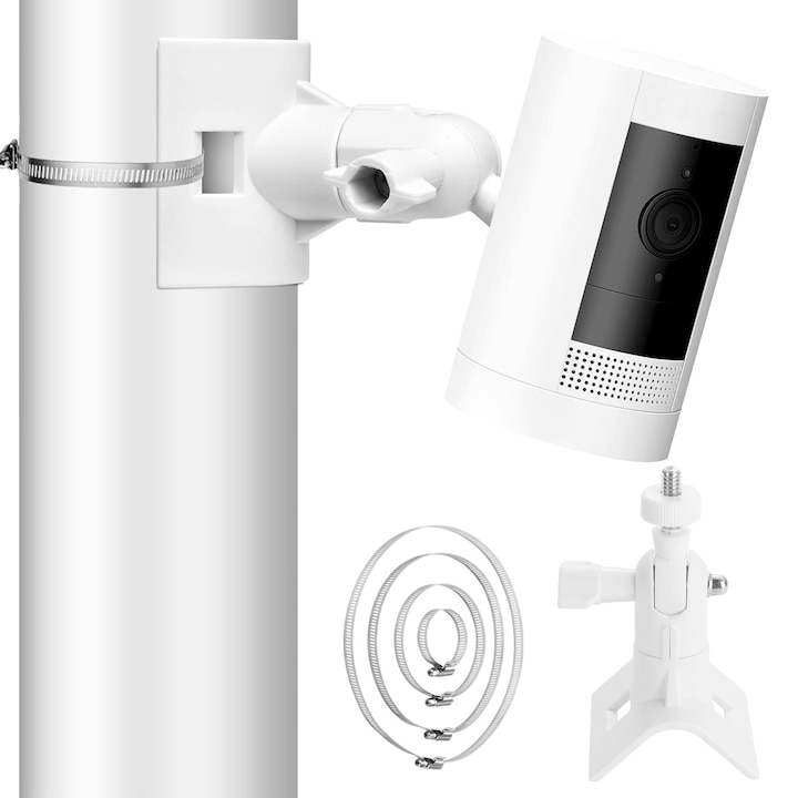 Suport de prindere pentru stalp, gxwcyi, pentru camera de securitate, reglabil, alb
