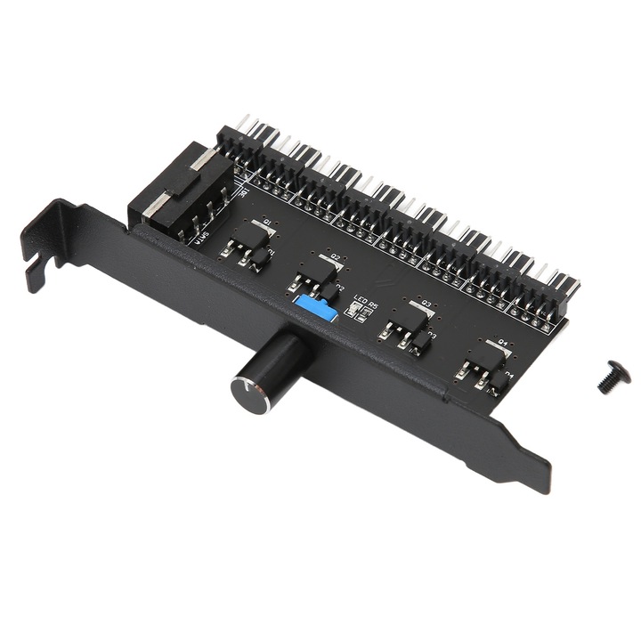 Вентилаторна главина, Bizaical, 8 канала, 12V, 3PIN/4PIN, 120x66x20cm, Черен